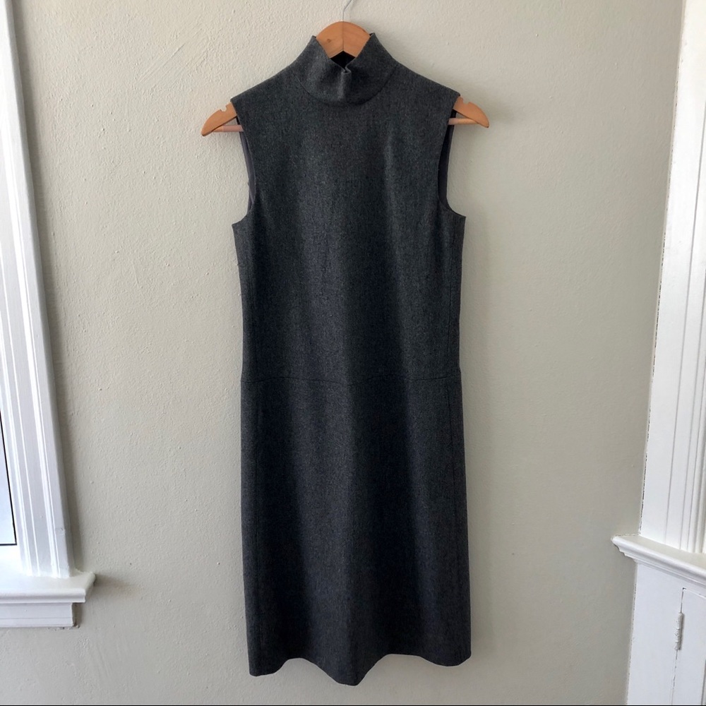 Vintage CALVIN KLEIN grey wool mock neck dress